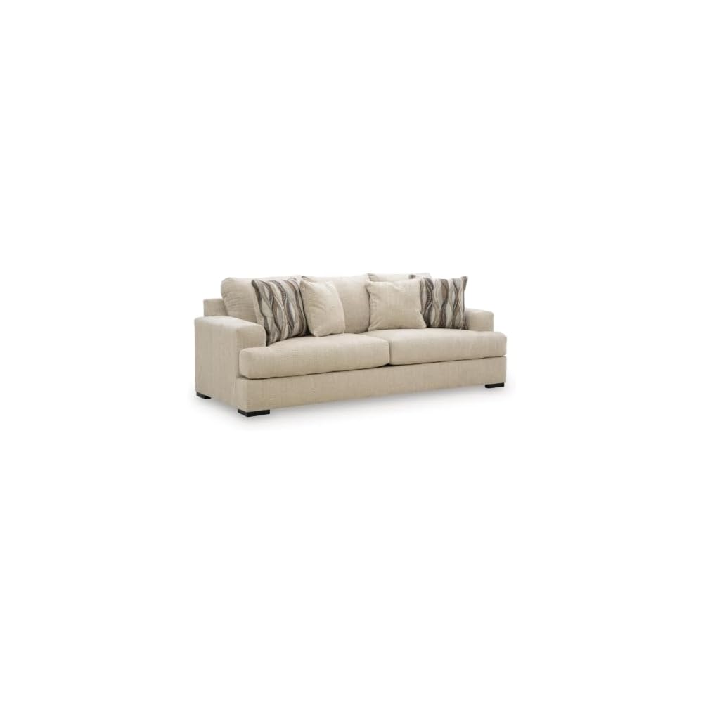 Signature Design by Ashley 97-Inch 3-Seat Chenille Sofa, Oatmeal Beige