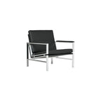 Atlas Modern Accent Chair in Blended Leather, Gold Chrome/White