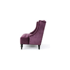 Tufted Velvet Sofa Purple Wingback Loveseat Modern Glam Couch