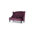 Tufted Velvet Sofa Purple Wingback Loveseat Modern Glam Couch