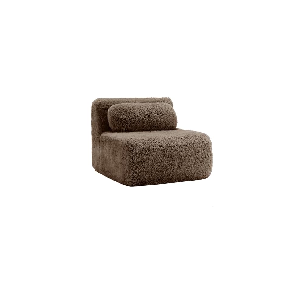 34.3" Armless Sectional Couches for Living Room - Cloud Modular Couch, Boneless Plush Sofa with Deep Seat & Support Pillow - Brown