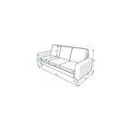 Panana 3 Seater Sofa Couches for Living Room Modern Linen Fabric Couch for Apartment and Small Space, Grey