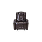 Power Motion Recliner Gaming Recliner Chair Home Theater Seating with USB Charge Port and Cup Holder - PU Lounge Chair for Living Room Brown