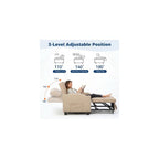 Sleeper Chair Pull Out Bed for Adults, 4 in 1 Convertible Sofa Chair Bed, Single Recliner Sofa with Vibration Massage Lumbar Pillow, USB & Type-C Ports, Cup Holders and Side Pocket, Latte Beige