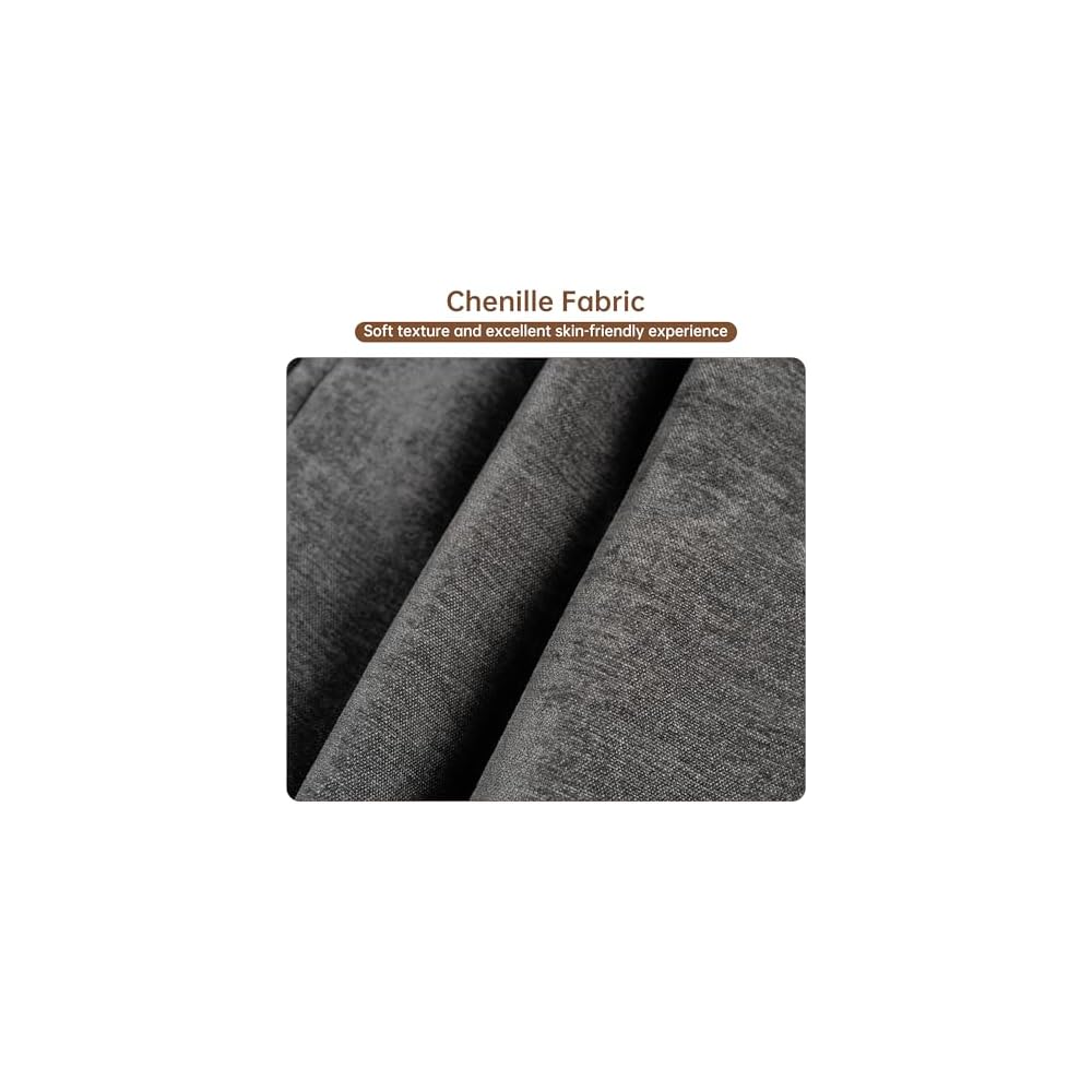 Sofa Bed, 80'' L-Shaped Chenille Sleeper Sofa, Dark Gray