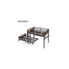 Full XL over Full XL Bunk Bed with Guardrails, Separable Bunk Bed Walnut