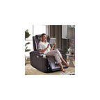 Power Motion Recliner Gaming Recliner Chair Home Theater Seating with USB Charge Port and Cup Holder - PU Lounge Chair for Living Room Brown