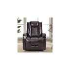 Power Motion Recliner Gaming Recliner Chair Home Theater Seating with USB Charge Port and Cup Holder - PU Lounge Chair for Living Room Brown