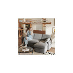 Sofa Bed, 80'' L-Shaped Chenille Sleeper Sofa, Dark Gray