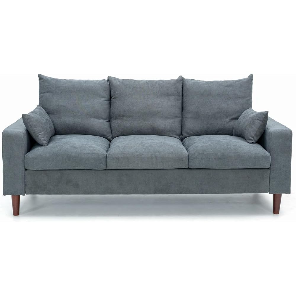 Panana 3 Seater Sofa Couches for Living Room Modern Linen Fabric Couch for Apartment and Small Space, Grey