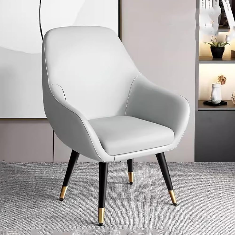 Home Accent Chair Leisure Club Chairs Single Upholstered Sofa Chair Modern Arm Negotiation Guest Chair Balcony Chair for Reading Living Room,Office(Light Grey/A)