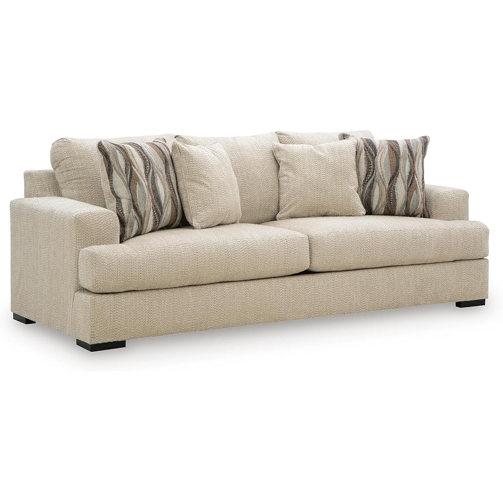 Signature Design by Ashley 97-Inch 3-Seat Chenille Sofa, Oatmeal Beige