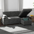 Sofa Bed, 80'' L-Shaped Chenille Sleeper Sofa, Dark Gray
